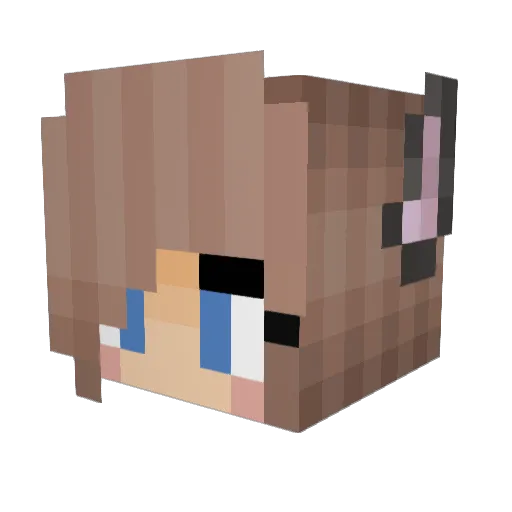 KittyGirlGamer1 Minecraft avatar head, 3D render