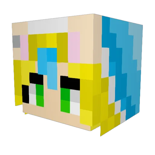 KittyGrl01 Minecraft avatar head, 3D render