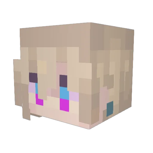 KittyKiah Minecraft avatar head, 3D render