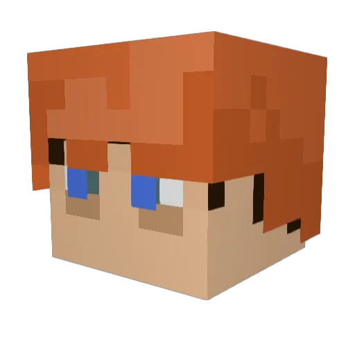 KittyLeague Minecraft avatar head, 3D render