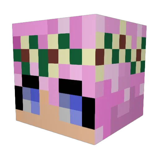 KittyLina Minecraft avatar head, 3D render