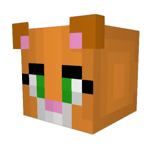 KittyMemow Minecraft avatar head, 3D render