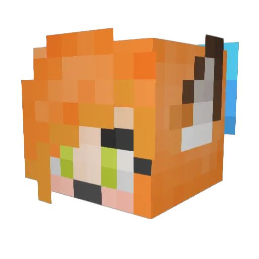 KittyOFoxy Minecraft avatar head, 3D render
