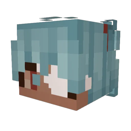 KittyOof Minecraft avatar head, 3D render