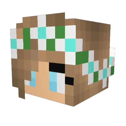 KittyPlxyz Minecraft avatar head, 3D render
