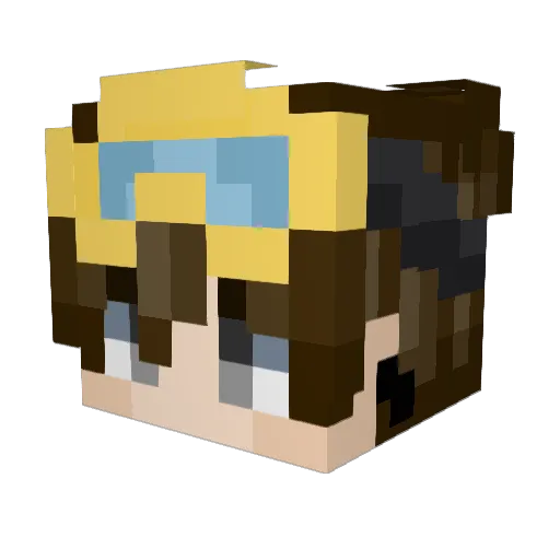 KittyRider Minecraft avatar head, 3D render