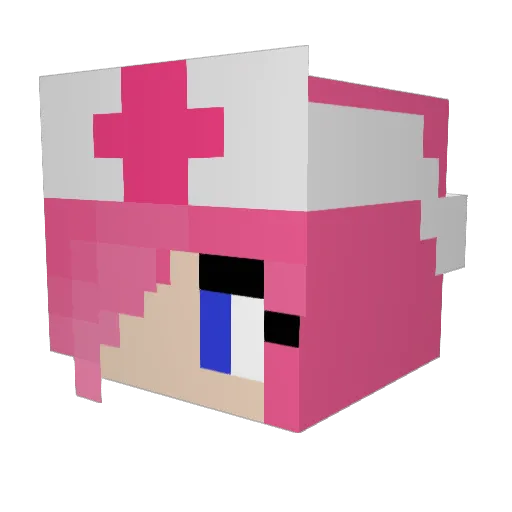 KittyZombie Minecraft avatar head, 3D render