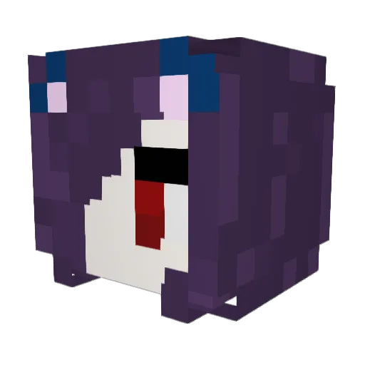 Kitty_Midnight Minecraft avatar head, 3D render
