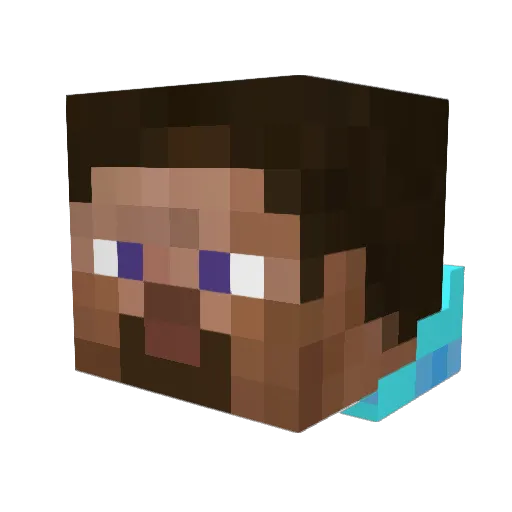 KittycatSteve Minecraft avatar head, 3D render