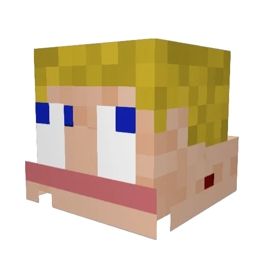 Kittycatlinman Minecraft avatar head, 3D render