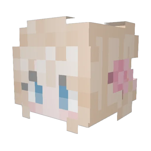 Kittycringes Minecraft avatar head, 3D render