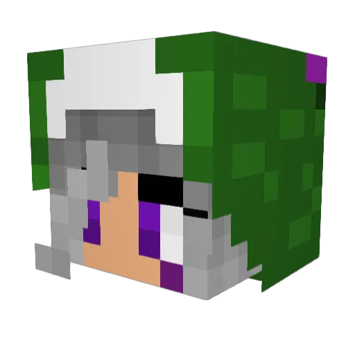 Kittykatmangle Minecraft avatar head, 3D render