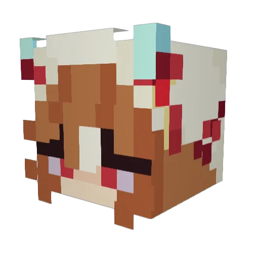 Kittywerecat Minecraft avatar head, 3D render