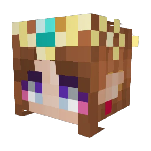 Kituin Minecraft avatar head, 3D render