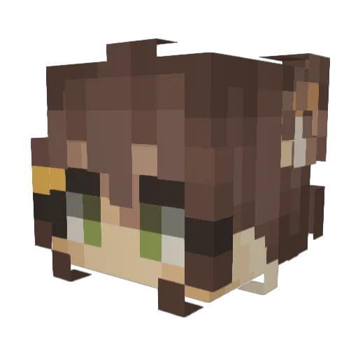 Kitzuneh Minecraft avatar head, 3D render