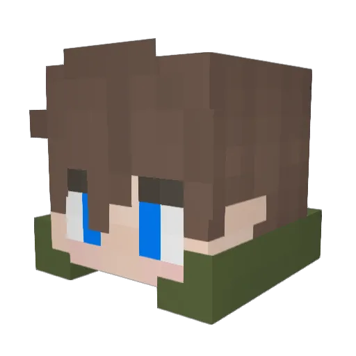 Kiudi Minecraft avatar head, 3D render