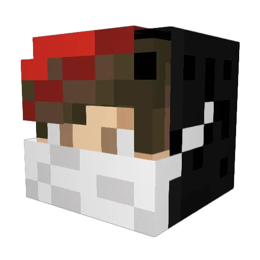Kiuros Minecraft avatar head, 3D render