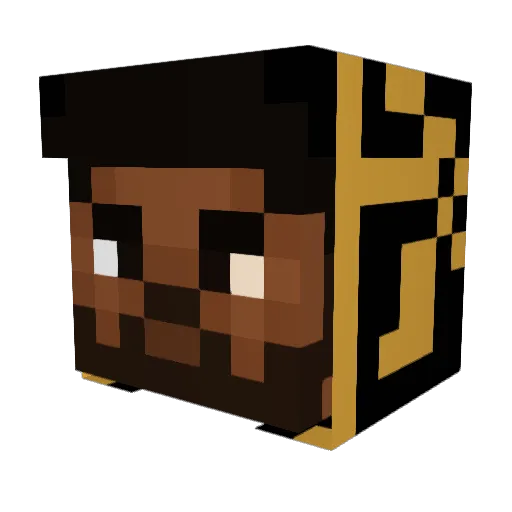 Kiuten1 Minecraft avatar head, 3D render