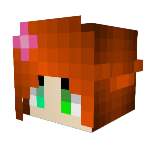 KiwiCraftGirl Minecraft avatar head, 3D render