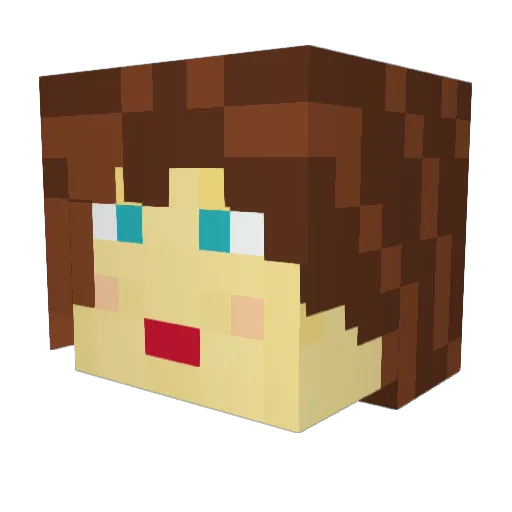 KiwiMonet Minecraft avatar head, 3D render