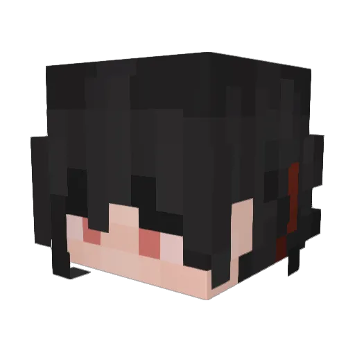 Kiworuu Minecraft avatar head, 3D render