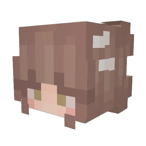 Kiyamia Minecraft avatar head, 3D render