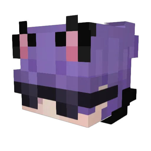Kiycat Minecraft avatar head, 3D render