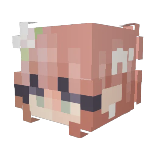 Kiyiko Minecraft avatar head, 3D render