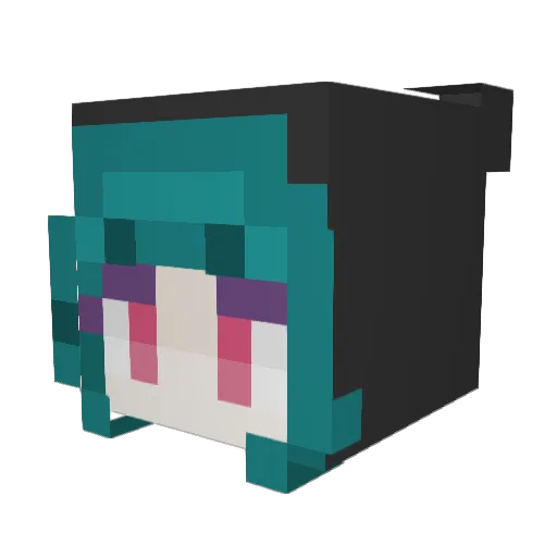 Kiyo00 Minecraft avatar head, 3D render