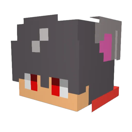 KizinTV Minecraft avatar head, 3D render
