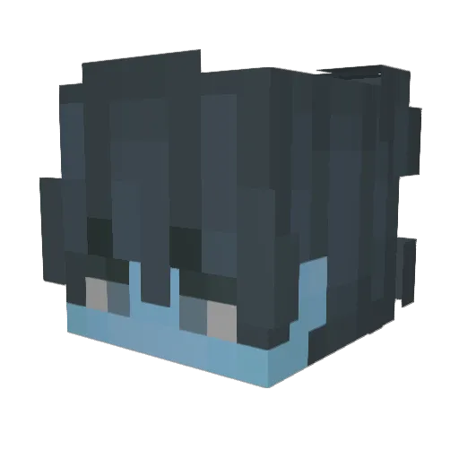 Kizishka Minecraft avatar head, 3D render