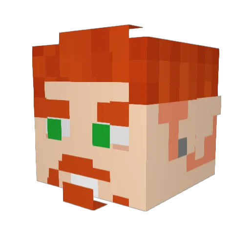 Kizokku Minecraft avatar head, 3D render