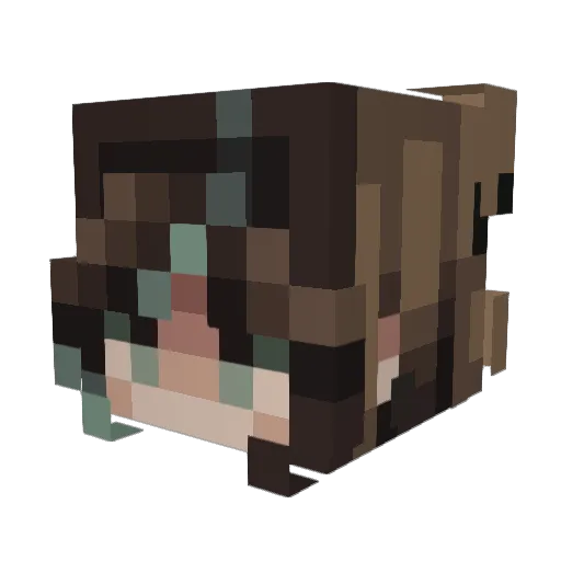 Kizorigami Minecraft avatar head, 3D render