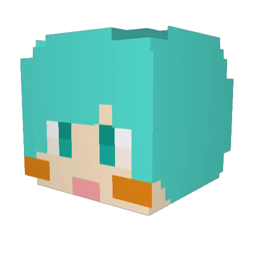 Kizska Minecraft avatar head, 3D render