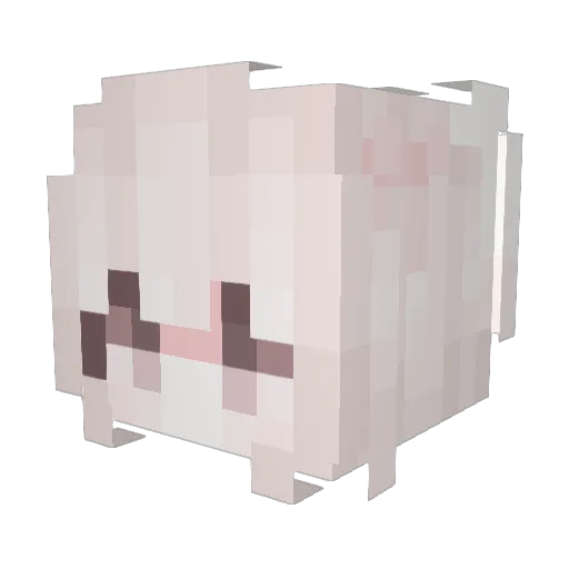 Kizunad Minecraft avatar head, 3D render