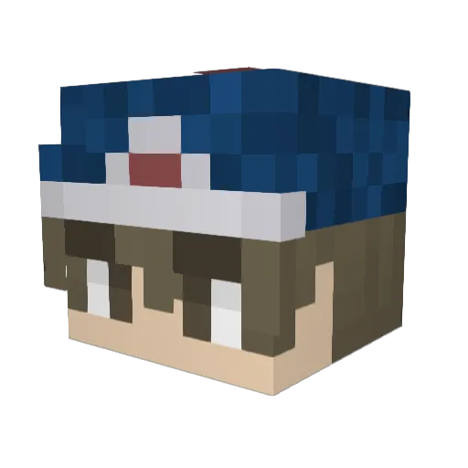 Kizzlecraft Minecraft avatar head, 3D render
