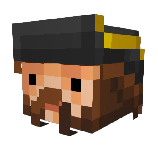 Kjeik Minecraft avatar head, 3D render
