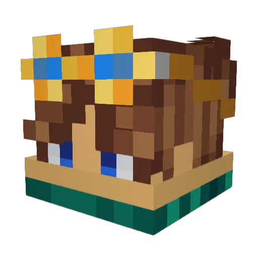 Kjolte Minecraft avatar head, 3D render