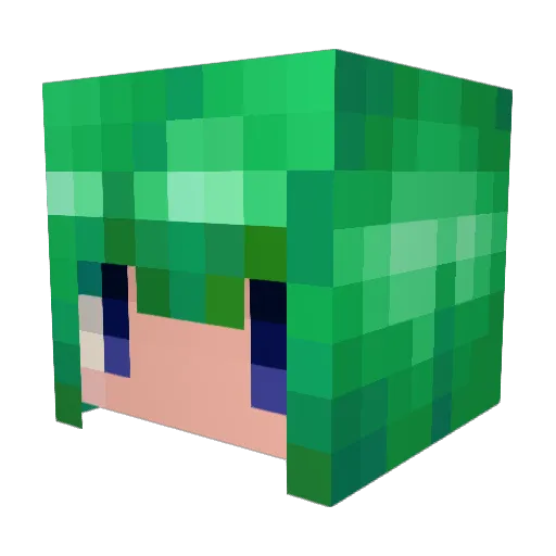 Kjzuna Minecraft avatar head, 3D render