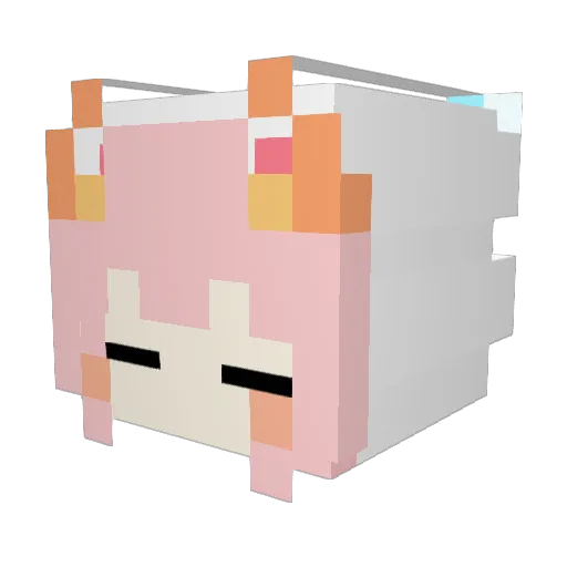 Kkomooing Minecraft avatar head, 3D render