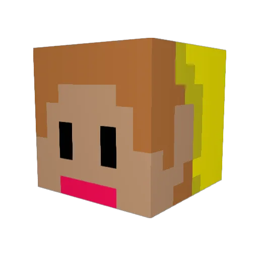 Kku_Gi Minecraft avatar head, 3D render
