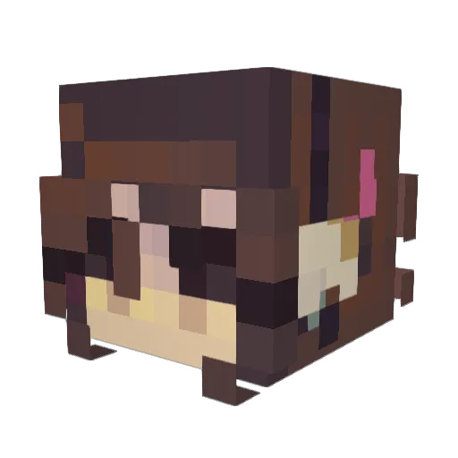 Kkubii Minecraft avatar head, 3D render