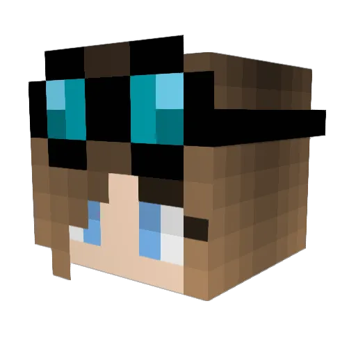 Kkwowow Minecraft avatar head, 3D render