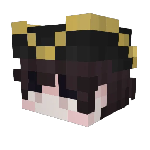 Kl0pp0 Minecraft avatar head, 3D render