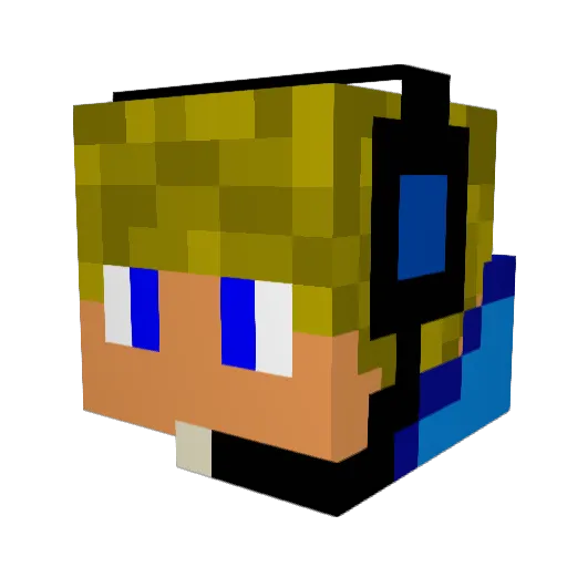 KlaBlo Minecraft avatar head, 3D render
