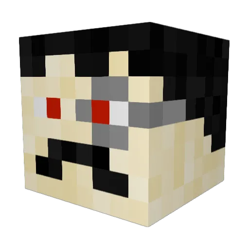 Klafon Minecraft avatar head, 3D render