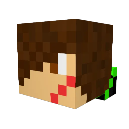 Klandesstin Minecraft avatar head, 3D render
