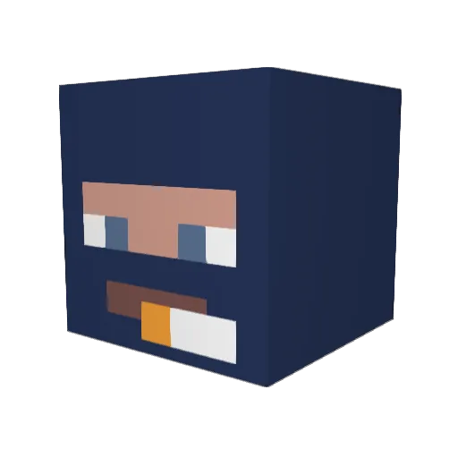 Klappergrasmucke Minecraft avatar head, 3D render