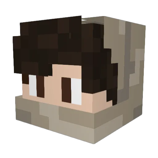 Klapprot Minecraft avatar head, 3D render