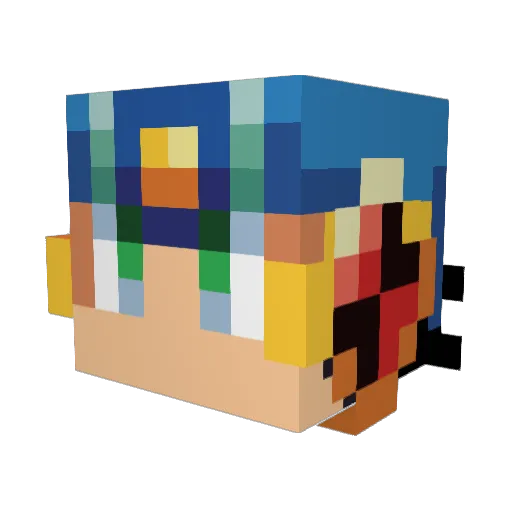 Klastorm_ Minecraft avatar head, 3D render